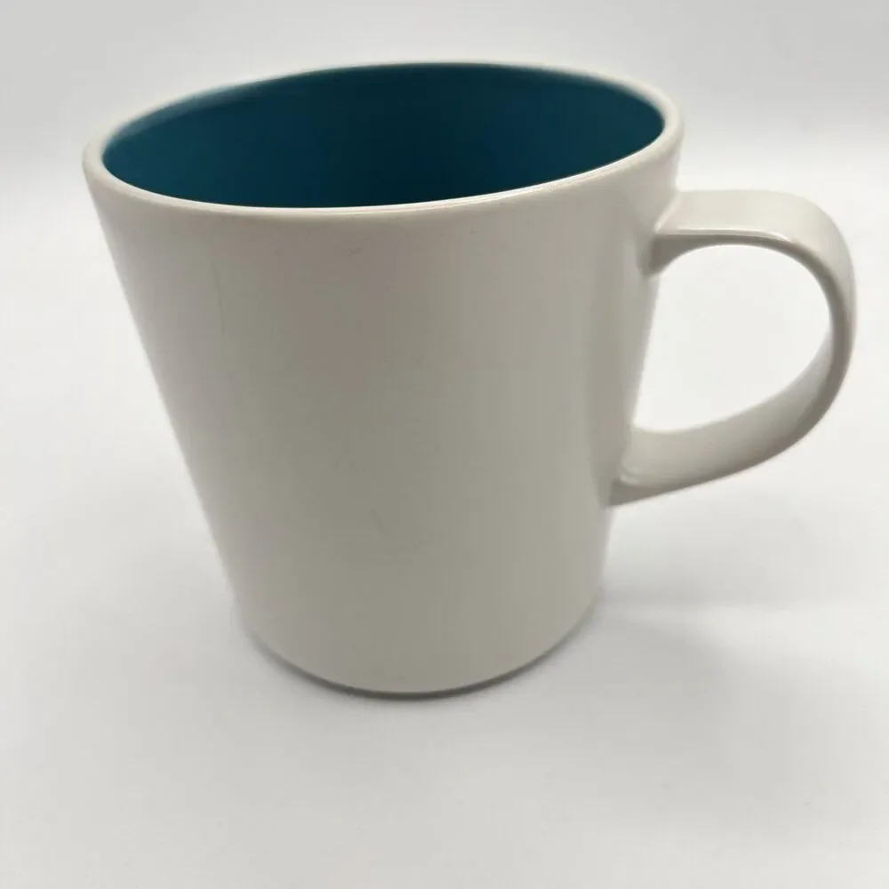 Crate & Barrel Max Pool Blue White Mug